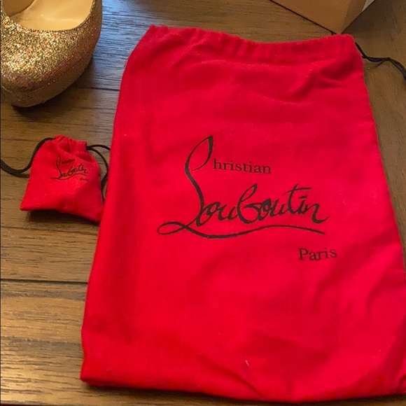 Gold/Multicolor Glitter Louboutin (Red Bottoms) - Picture 6 of 6